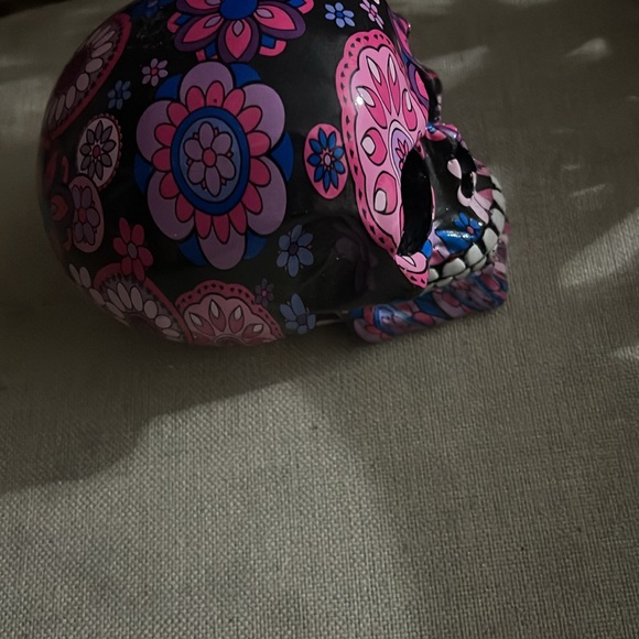 New Ebros Day of the Dead Fuchsia Pink Metronome Sugar Skull Statue NWT - Picture 2 of 3